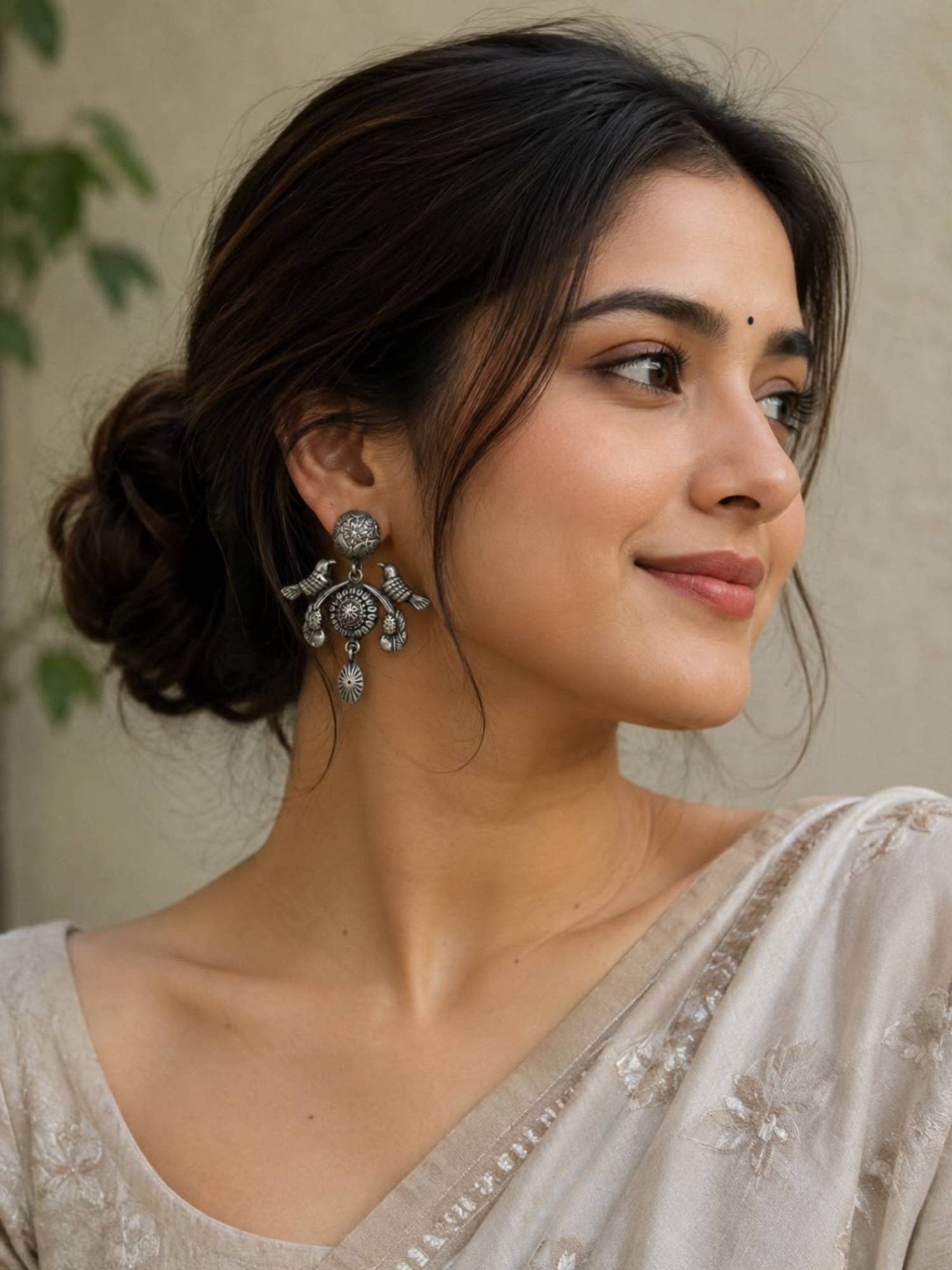 VENI 92.5 Silver Plated Oxidized Earrings