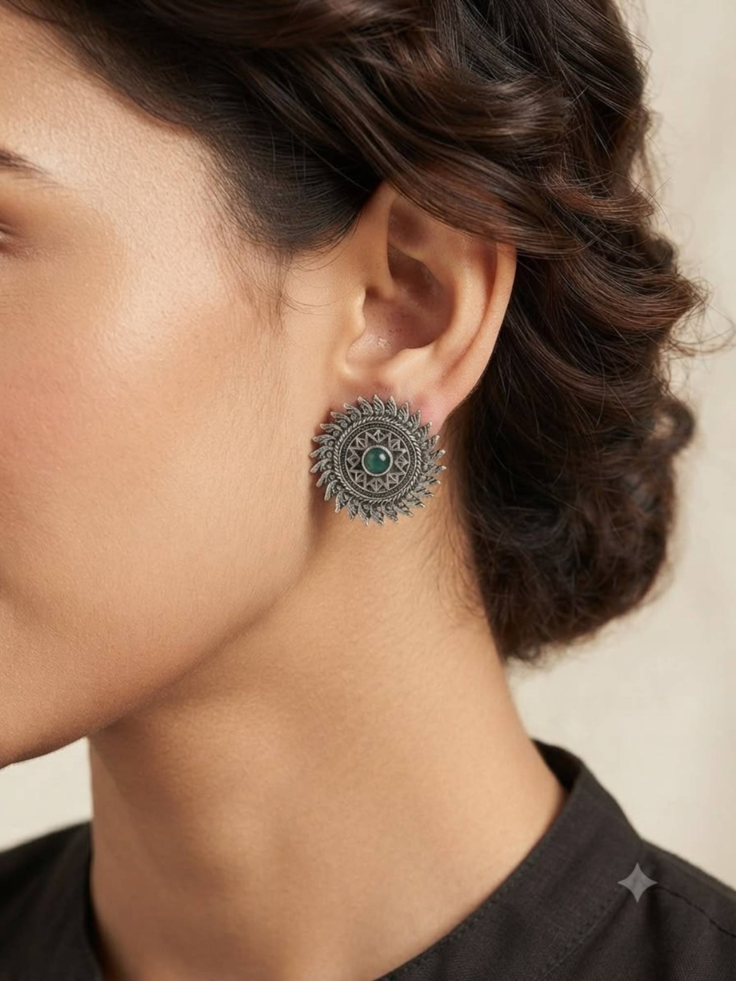 VENI 92.5 Silver Plated Oxidized Earrings