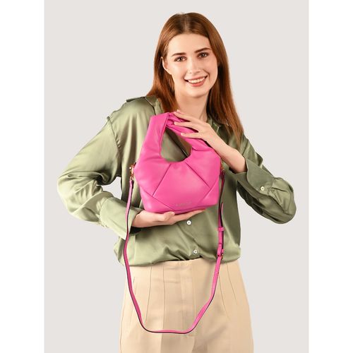 Accessorize London Womens Fuchsia Mini Puff Handheld Cross Body