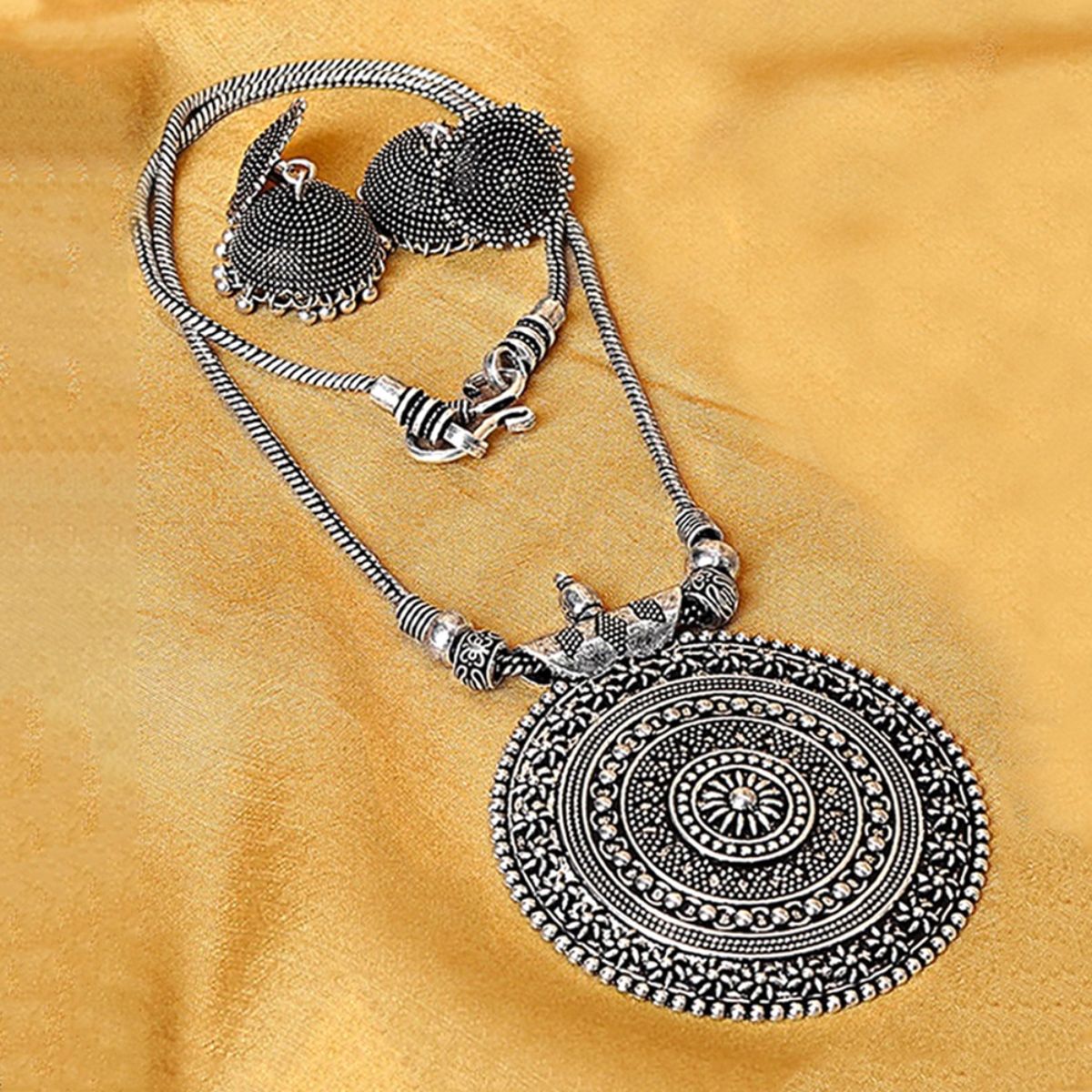 Buy The Bohemian Classic Oxidized Statement Choker Necklace Gun Metal Black  Indian Oxidised Jewelry Classic Necklace Ethnic Style Women Online in India  - Etsy