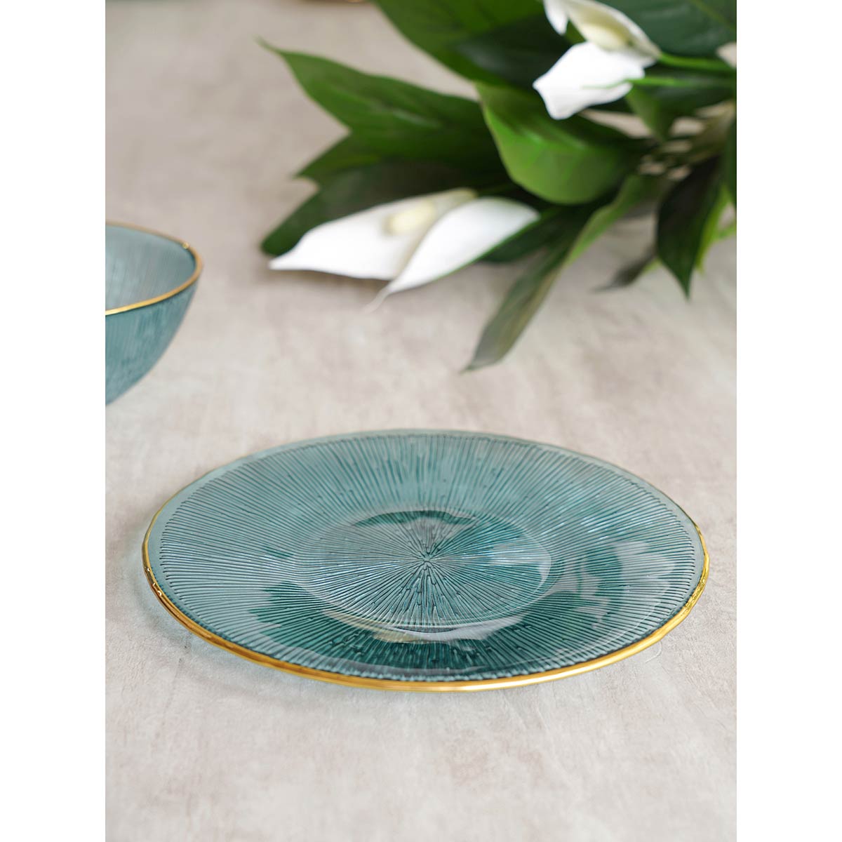 Pure Home + Living Fusion Blue Gold Dessert Plate Buy Pure Home