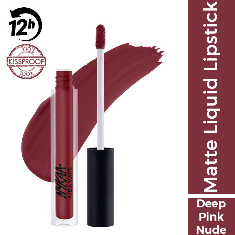 Nykaa Cosmetics All Day Matte Waterproof, Transfer Proof, 12H Liquid ...