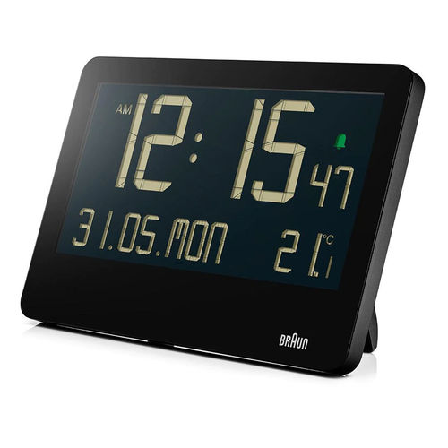 Buy Braun Digital Wall Clock With Indoor Temperature, Date, Day Of