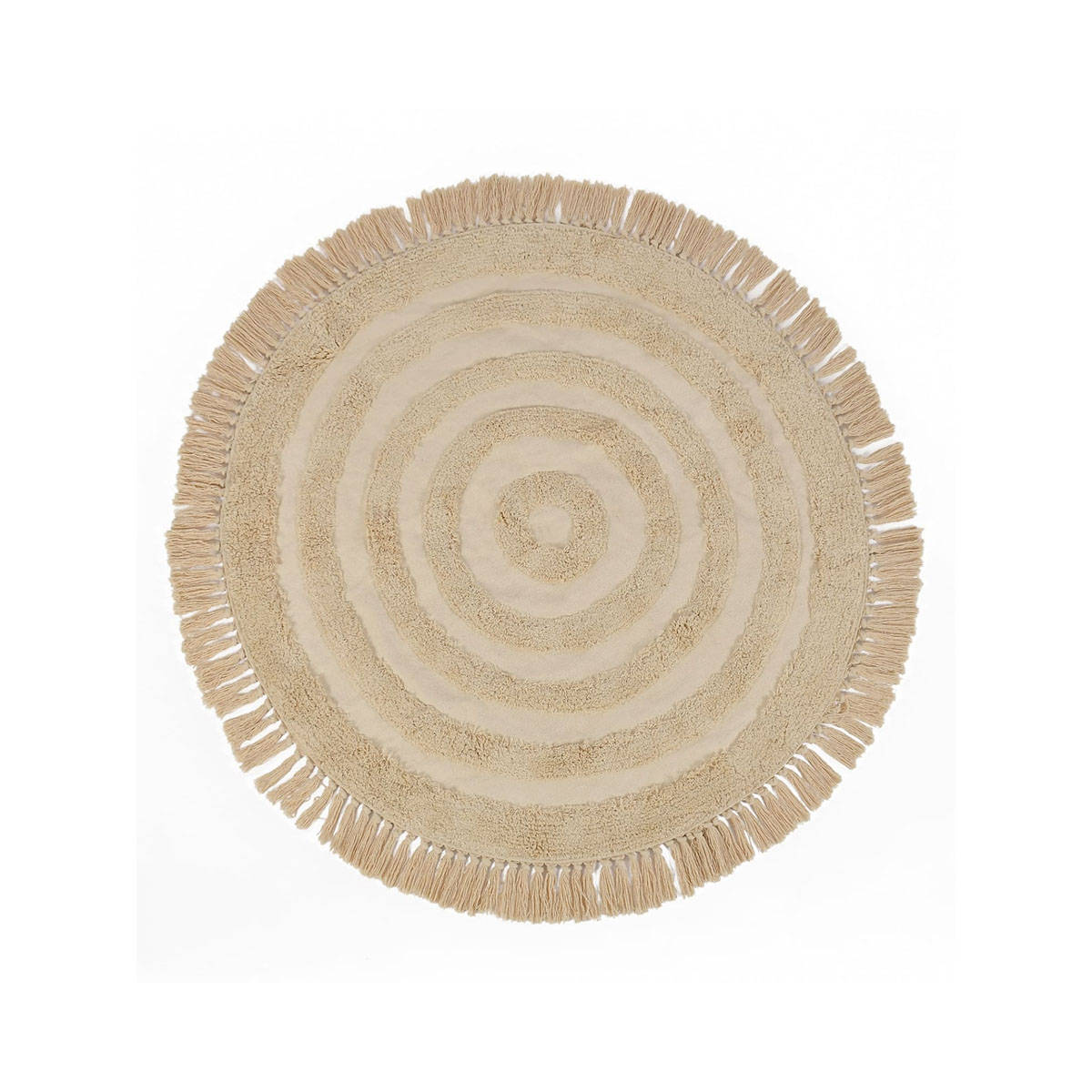Sashaa World Circular Patterned Cotton Tufted Rug