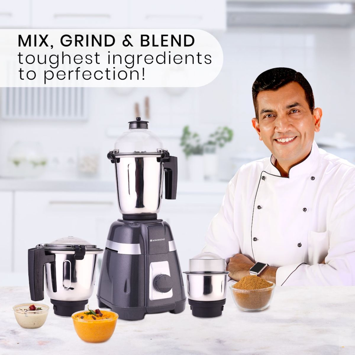 Buy Wonderchef Regalia Mixer Grinder with 3 Stainless Steel Jars 750W
