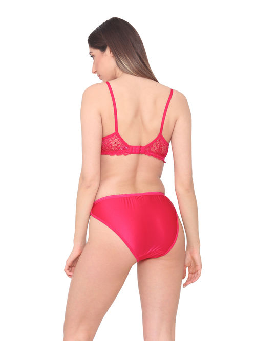 Buy Victoria's Secret Designer Collection Pink Sheer Lace Bra Garter Belt Thong  Set 36B L Online at desertcartINDIA