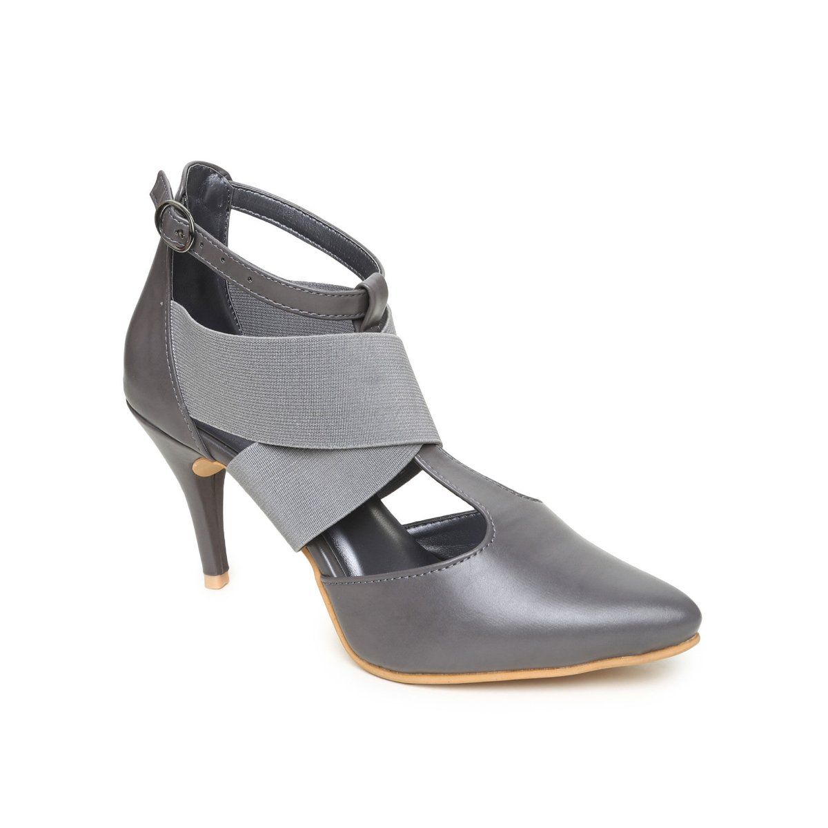 Grey ankle strap heels 2025