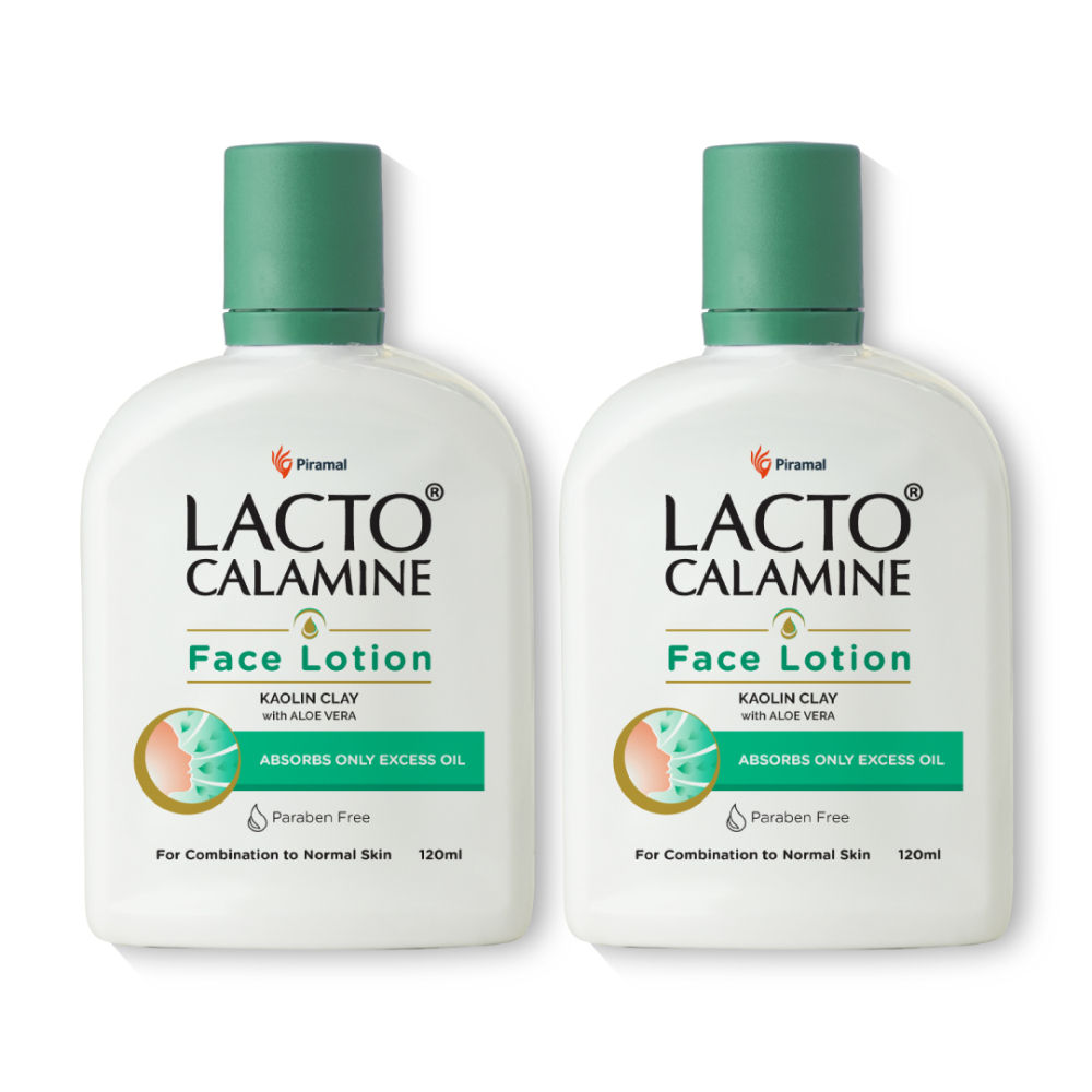 Lacto Calamine Face Moisturizer, Body Lotion with Kaolin for Combination to Normal Skin - Pack of 2