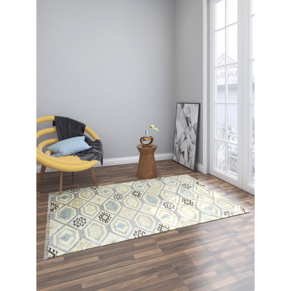 Buy Jaipur Rugs Flat Weaves Rectangle 5X8 Feet Wool and Viscose Modern