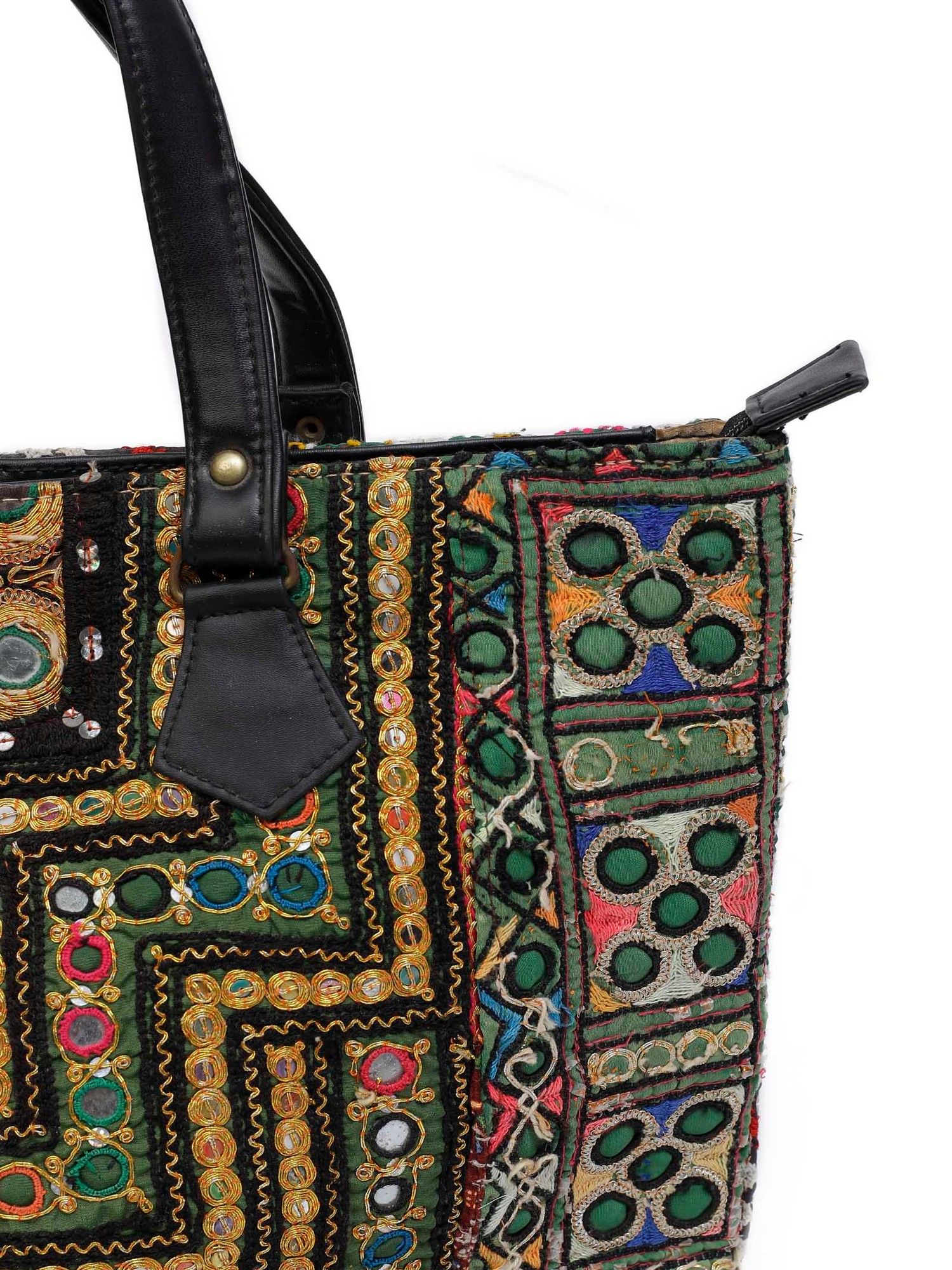 Buy TJORI Bags Cobalt Blue Kutch Embroidery Tote Bag Online