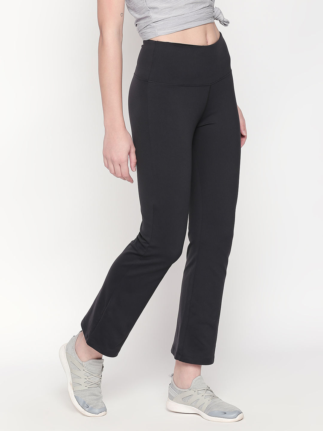 black high waisted track pants