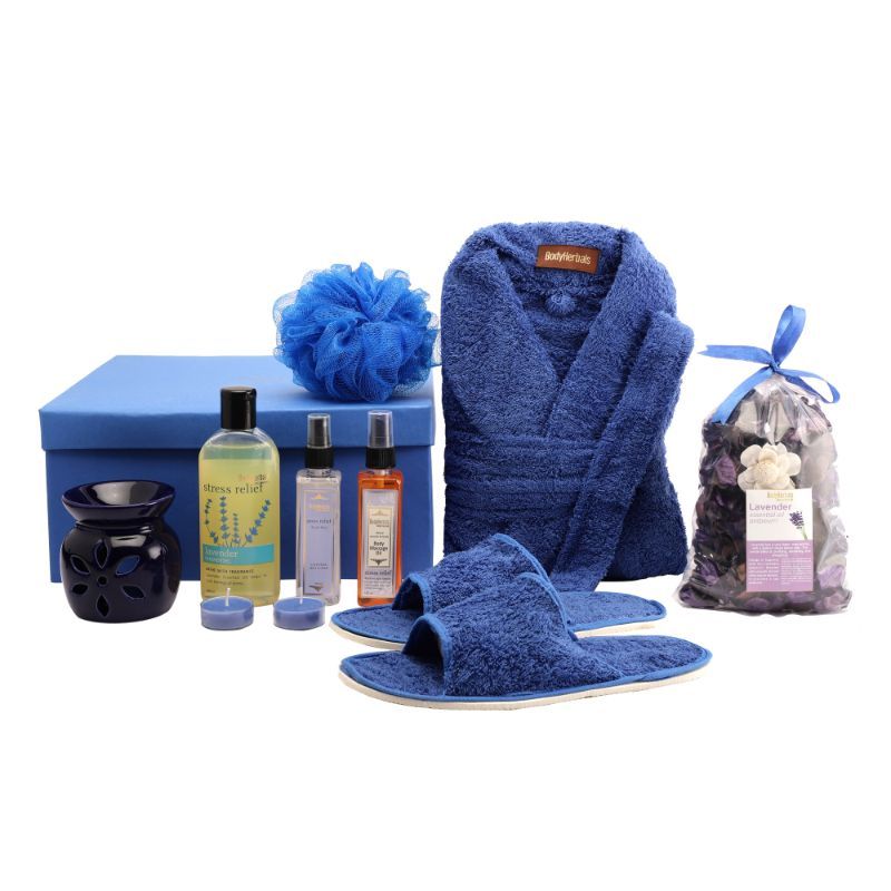 BodyHerbals De-Stress Lavender Spa Hamper - Gift Sets & Combos for Women & Men