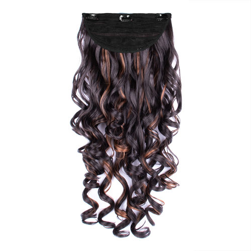 Streak Street Clip-In 24 Step Curl Dark Brown Hair Extensions With Copper  Highlights: Buy Streak Street Clip-In 24 Step Curl Dark Brown Hair  Extensions With Copper Highlights Online At Best Price In