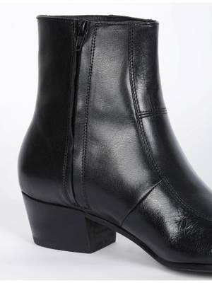 mens high heel dress boots Men's B-080 Full Black Designed in Italy OSSTONE Dress Boots Chelsea Designer