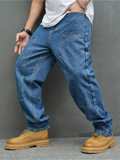 Buy Off Duty India Easy Street Deep Pocket Blue Wash Baggy Jeans