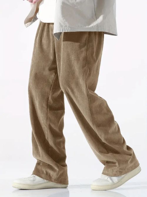 Loose Fit Baggy Corduroy Pants Men Brown Baggy Corduroy Trousers