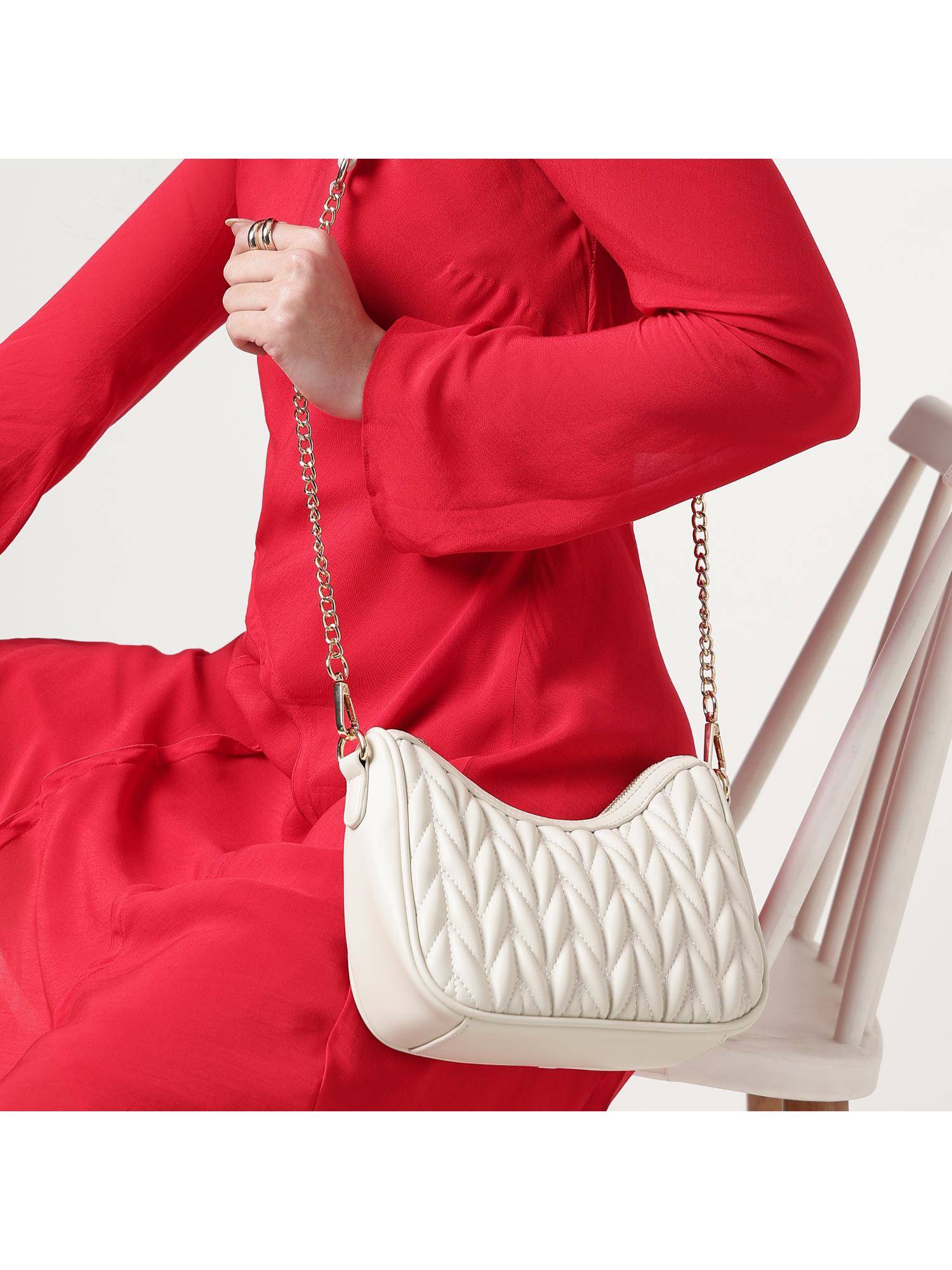 Fastrack White Quilt Crush Sling Bag