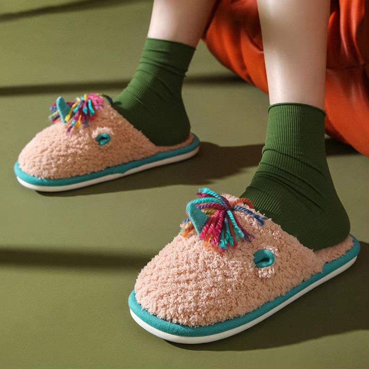 Buy Drunken Room Slippers for Women-Beige Online
