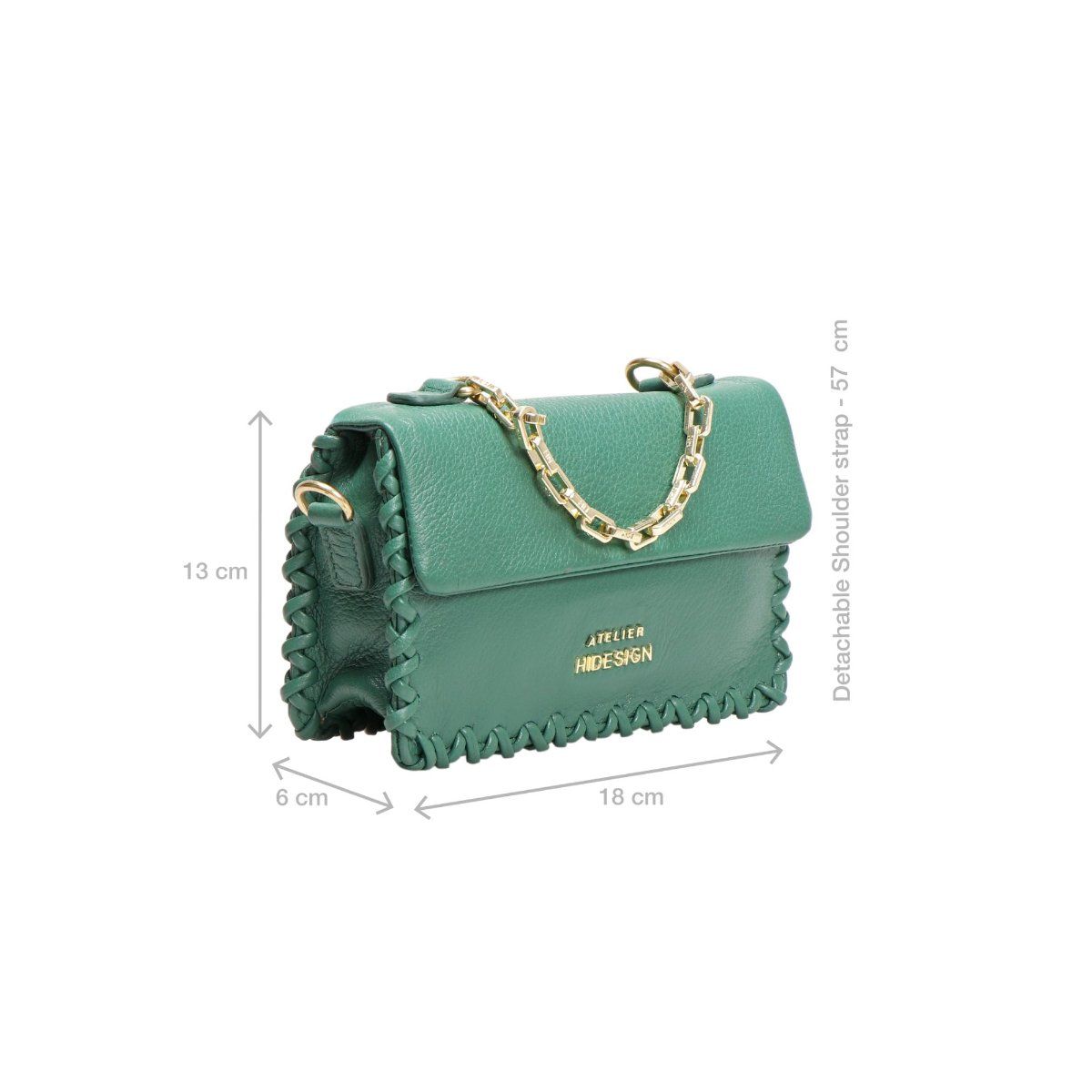 Buy Hidesign Genuine Leather Womens Party Handbag Green (S) Online