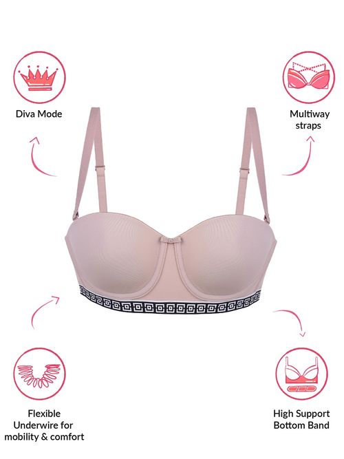 Buy Lola and Mae Varsity Edit Strapless bra Nude LMB1020 Online