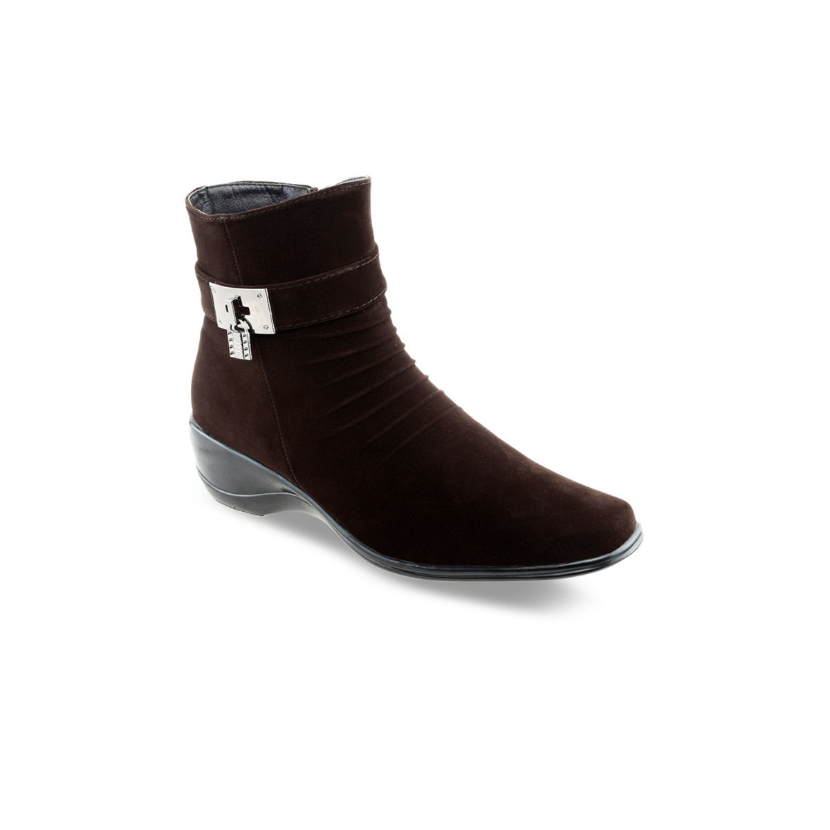 Buy SHUZ TOUCH Women Brown Solid High Top Heeled Casual Boots Online