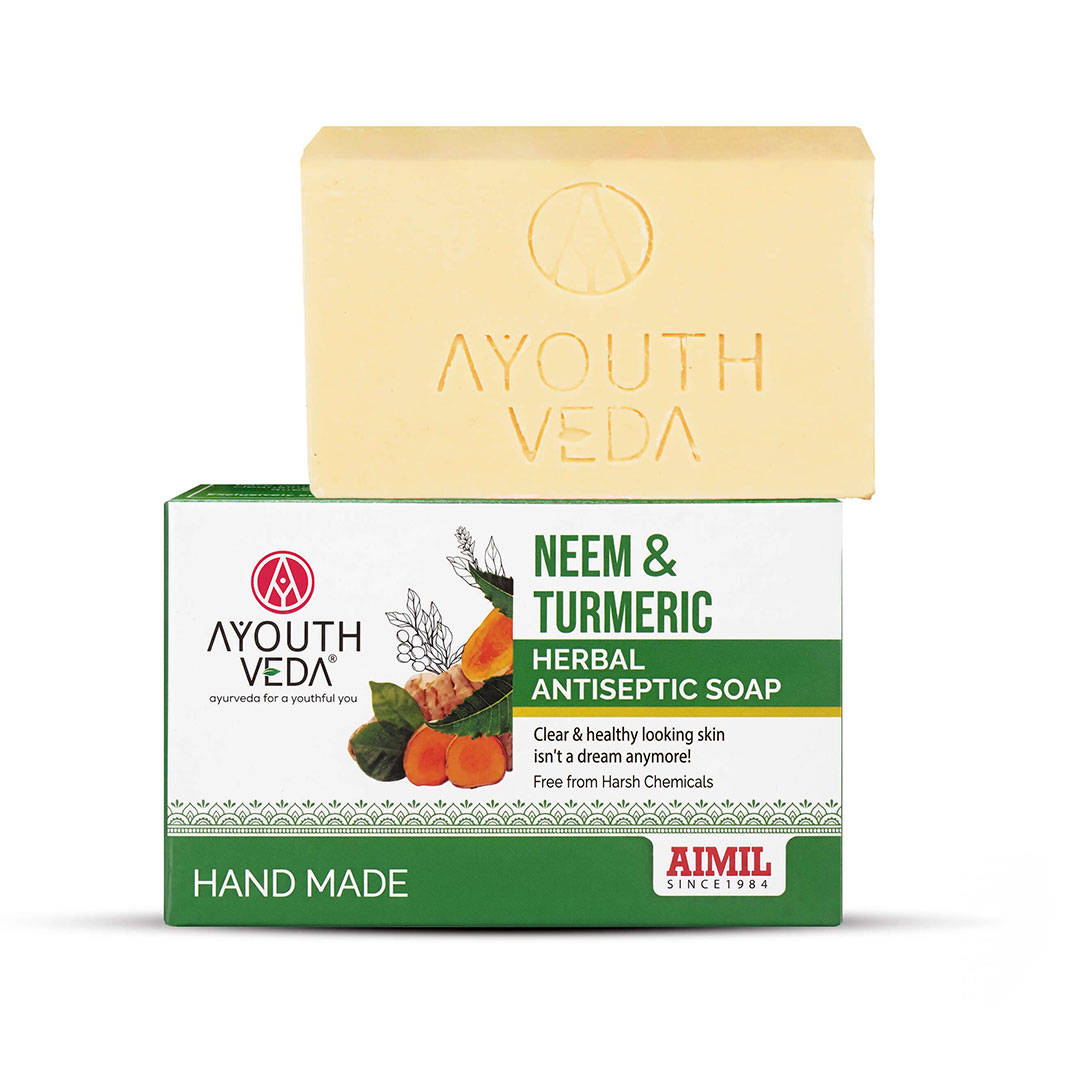 Ayouthveda Neem & Turmeric Herbal Soap - Deep Cleansing For Healthy Skin