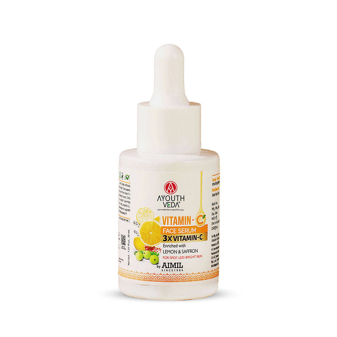 Ayouthveda Vitamin C Face Serum - 3X Vitamin C For Bright Skin, Dark Spots & Radiance