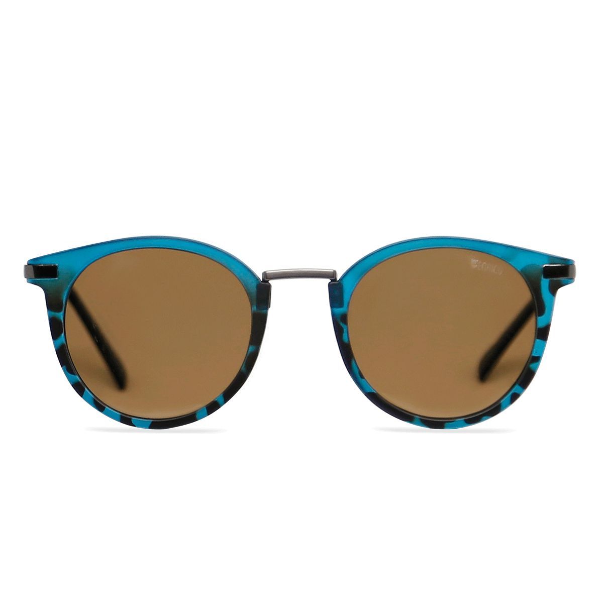 Enrico Blue Polycarbonate Round Lenon Unisex Sunglasses