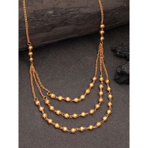 Buy NVR Womens Gold-Plated Artificial Beads Layered Chain Online
