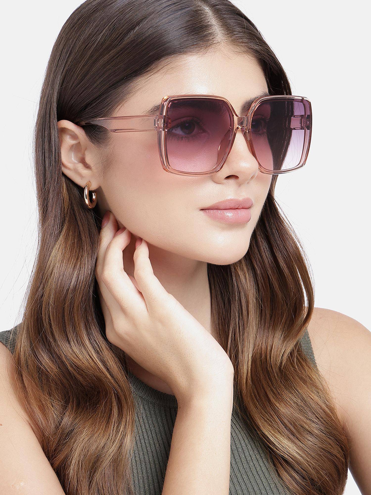 Carlton London Women UV Protected Purple Lens Square Sunglasses (63)
