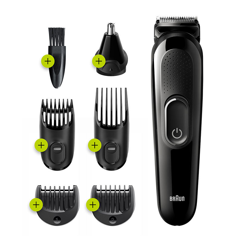 Braun Hair Clippers For Men MGK3220, 6in1 Beard Trimmer, Ear & Nose Trimmer, Cordless & Rechargeable