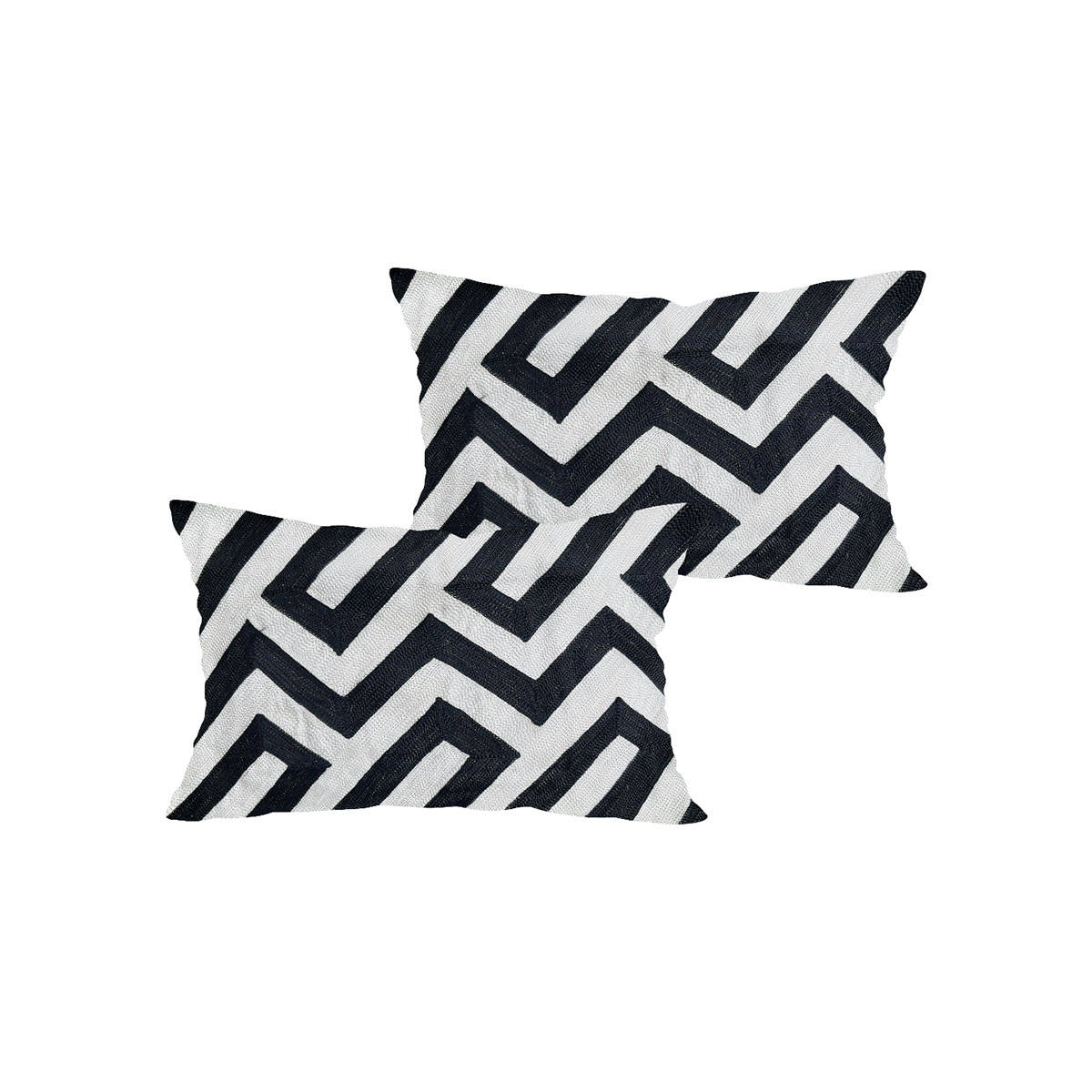SHADES OF LIFE Cotton Decorative Black Cushion Covers (Emb 12 x 18)