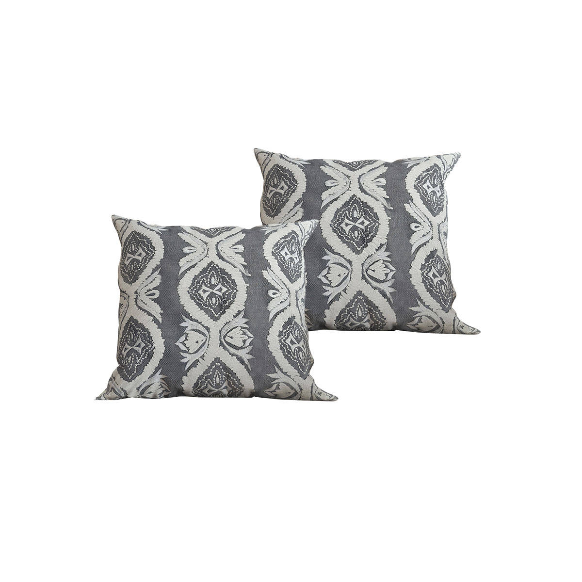 SHADES OF LIFE Cotton Decorative Grey Cushion Covers (Emb 16 x 16)
