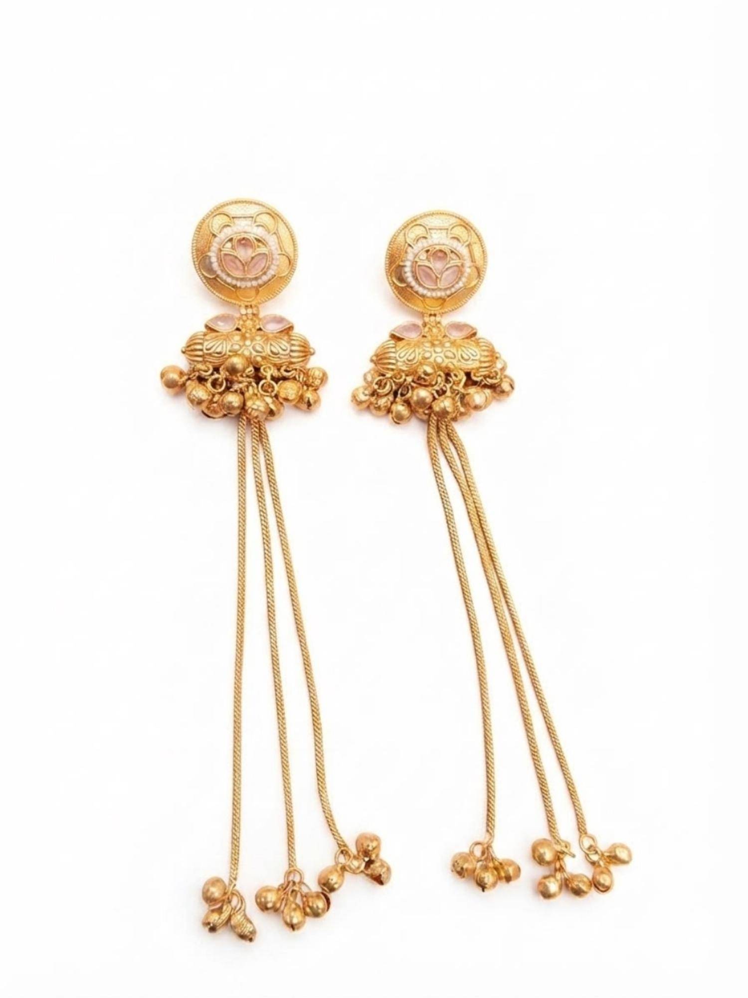 VENI White Brass Gold-Plated Earrings