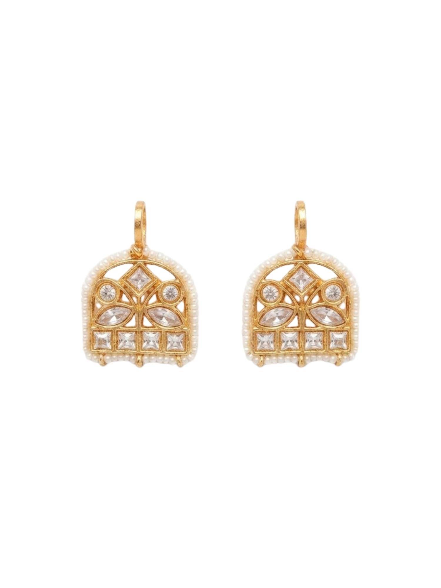 VENI White Brass Gold-Plated Earrings