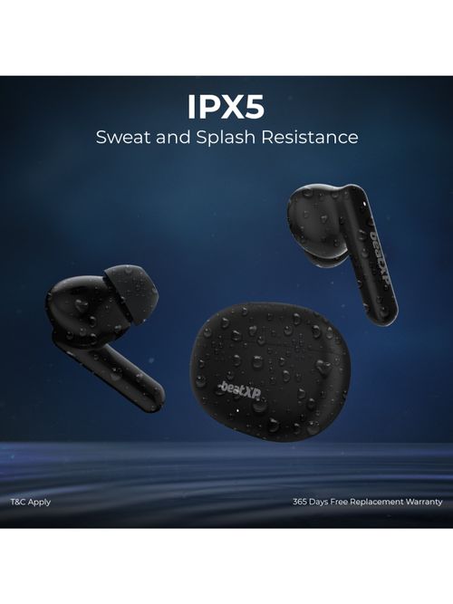 beatXP Tune X Pods Bluetooth True Wireless in Ear Buds with 50H Playtime  Black