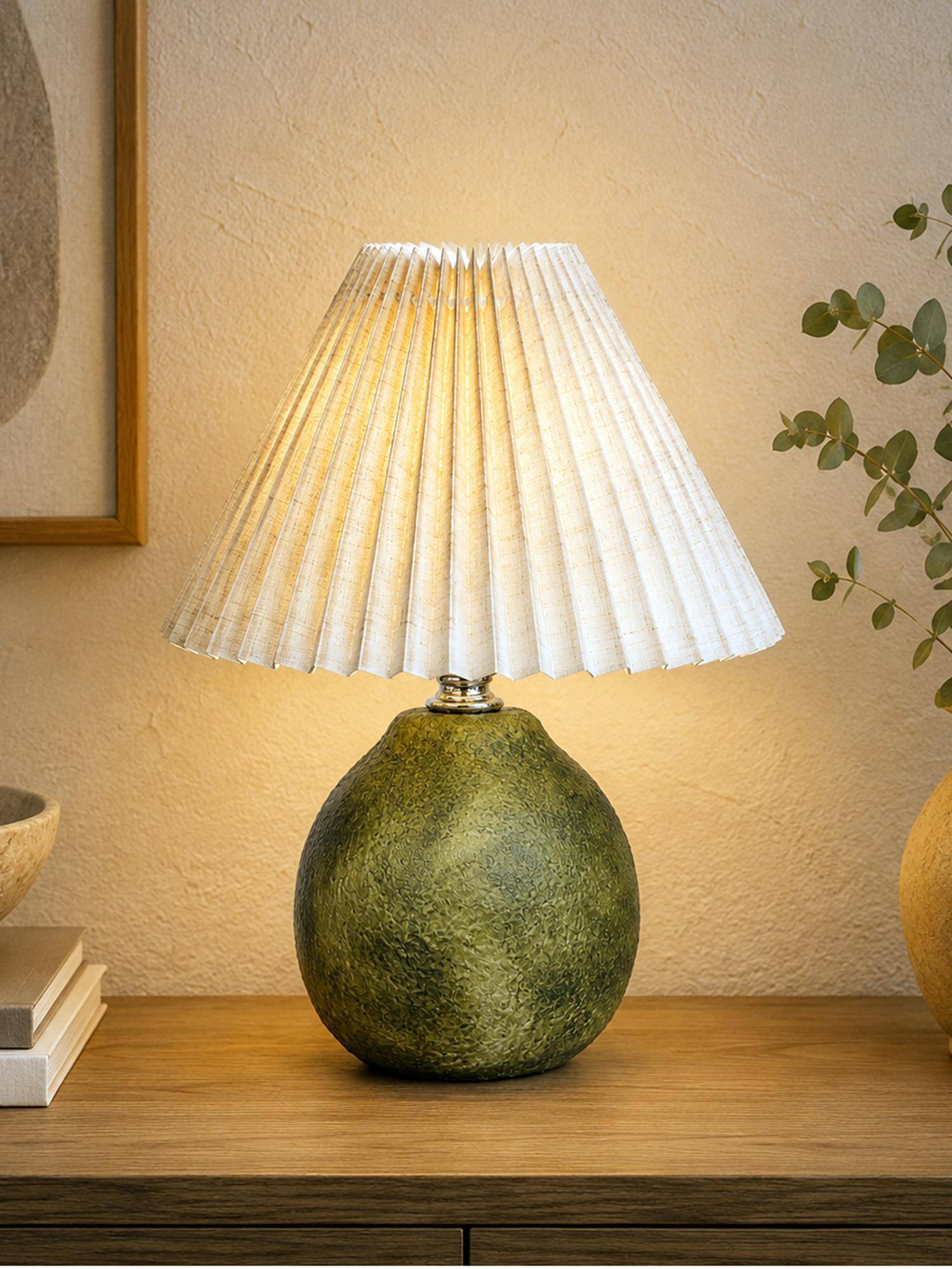 Homesake Artisan Distressed Ceramic Table Lamp With Fabric Shade Off White