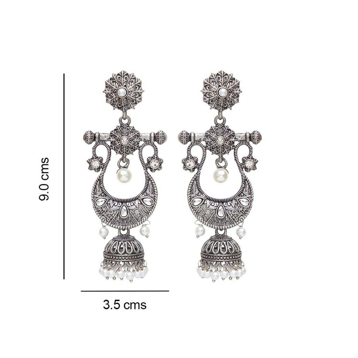 Buy Azai by Nykaa Fashion Silver Statement Pearl Earrings Online
