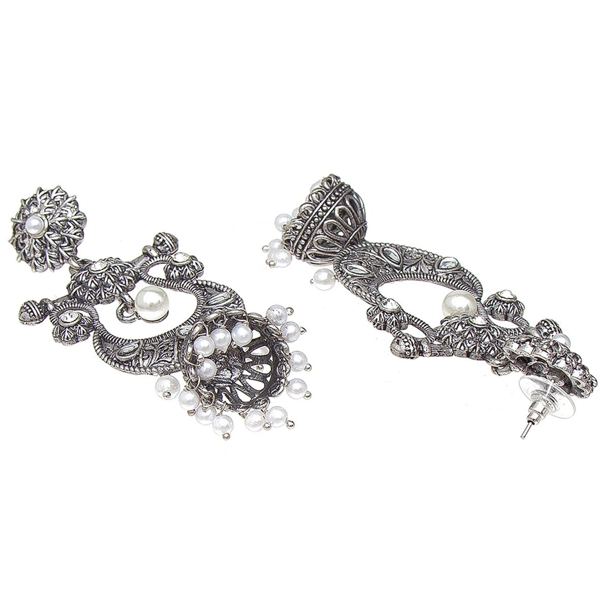 Buy Azai by Nykaa Fashion Silver Statement Pearl Earrings Online