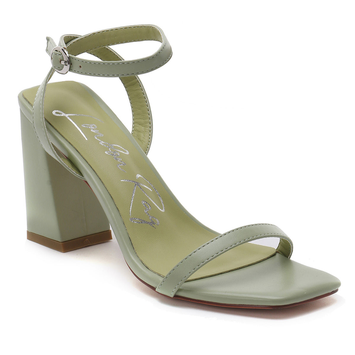 Green ankle strap online heels