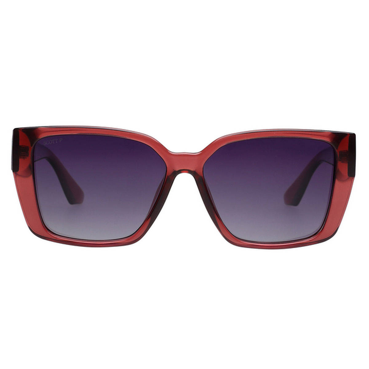 Scott Sunglasses Womens Grey Lens Red Square Uv Protection Sunglasses-3078Pl Paloma C3 (56)