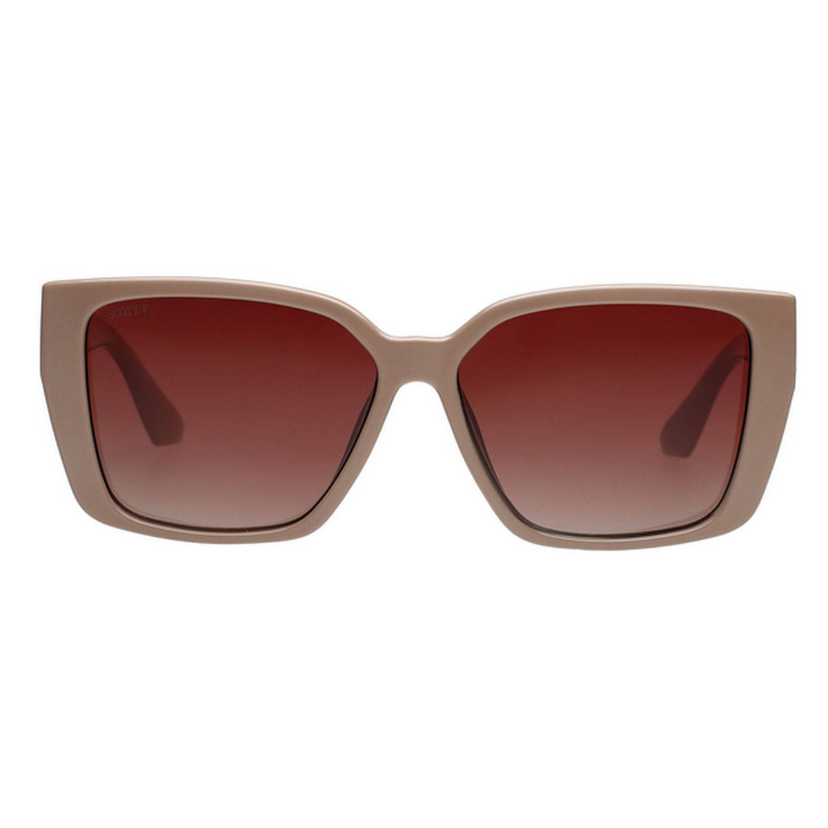 Scott Sunglasses Womens Brown Lens Beige Square Uv Protection Sunglasses-3078Pl Paloma C5 (56)