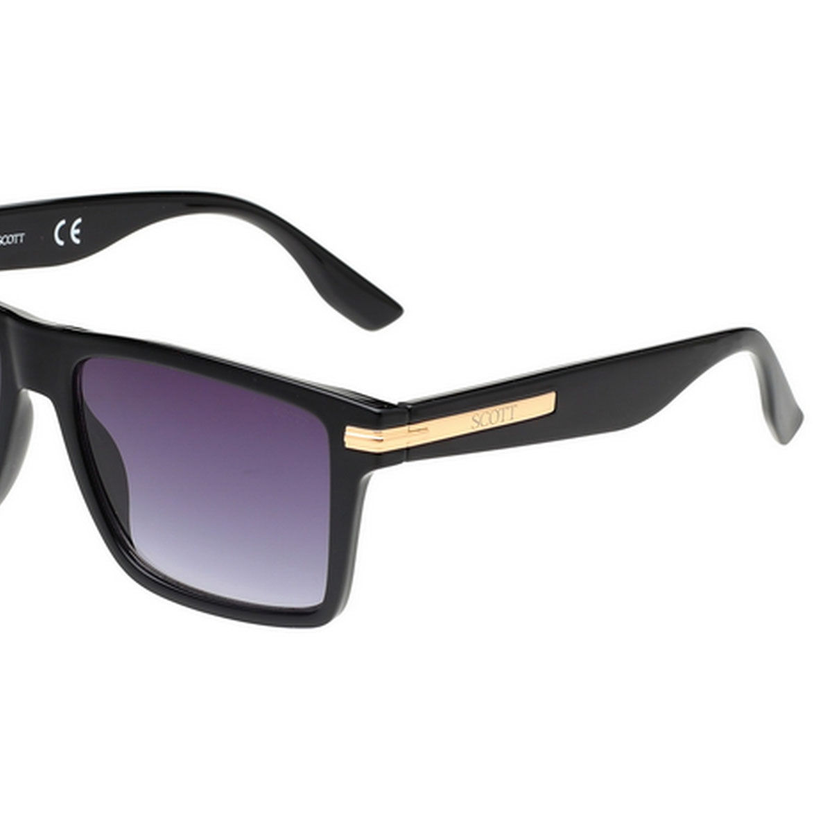 Buy Scott Sunglasses Mens Purple Lens Black Square Uv Protection