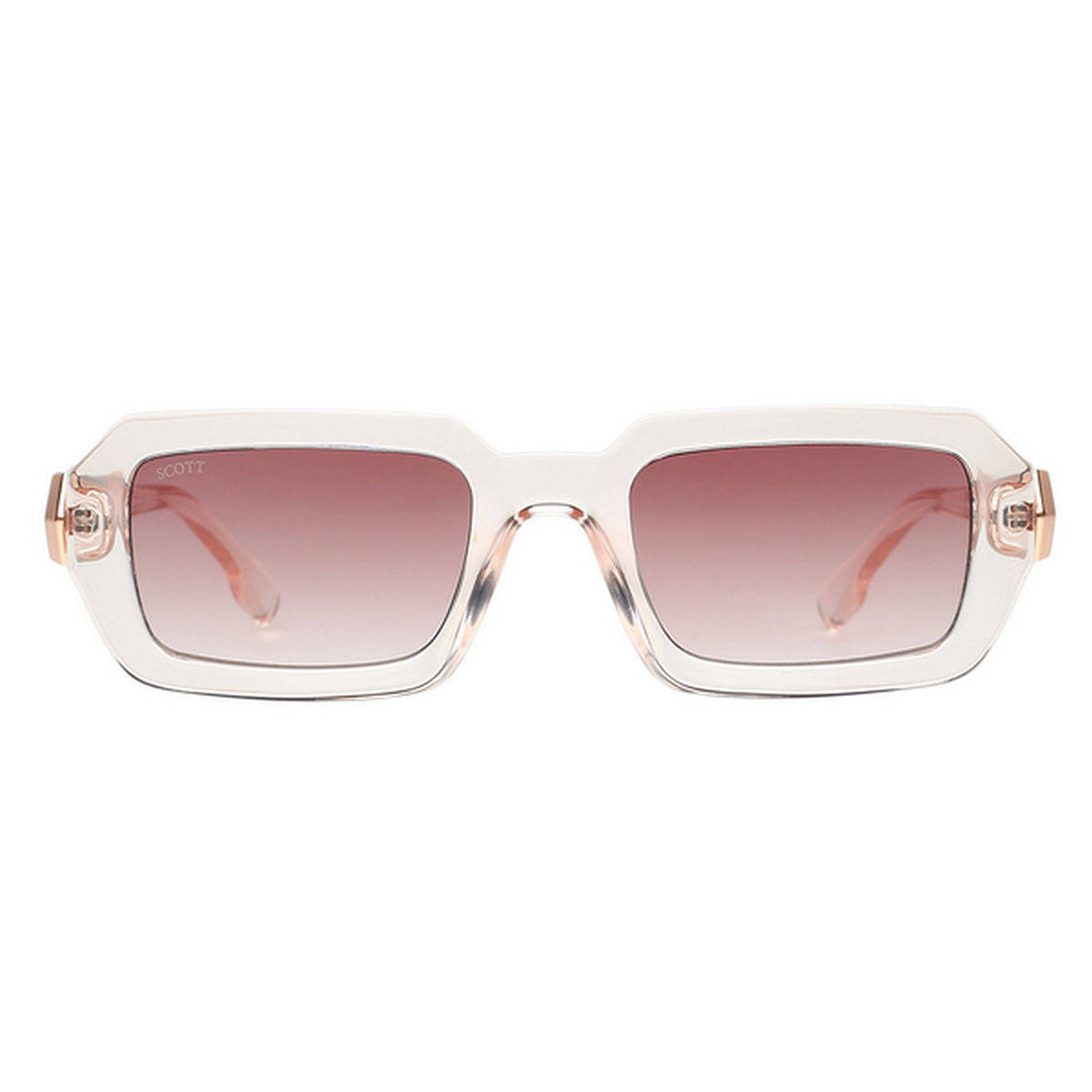 Scott Sunglasses Womens Pink Lens Crystal Rectangular Uv Protection Sunglasses -3140 Dion C4 (52)
