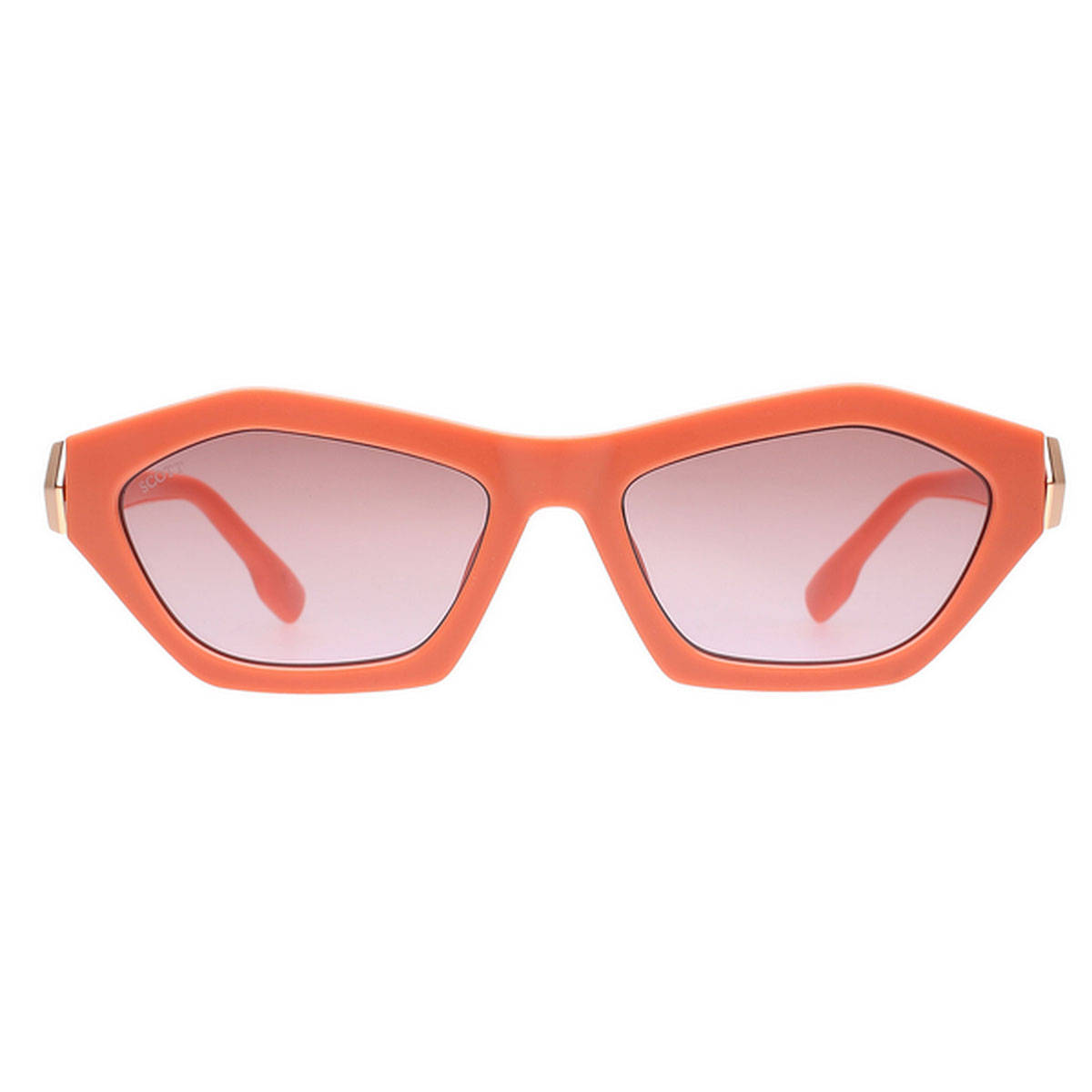 Scott Sunglasses Womens Pink Lens Peach Hexagon Uv Protection Sunglasses-3141 Mae C3 (55)