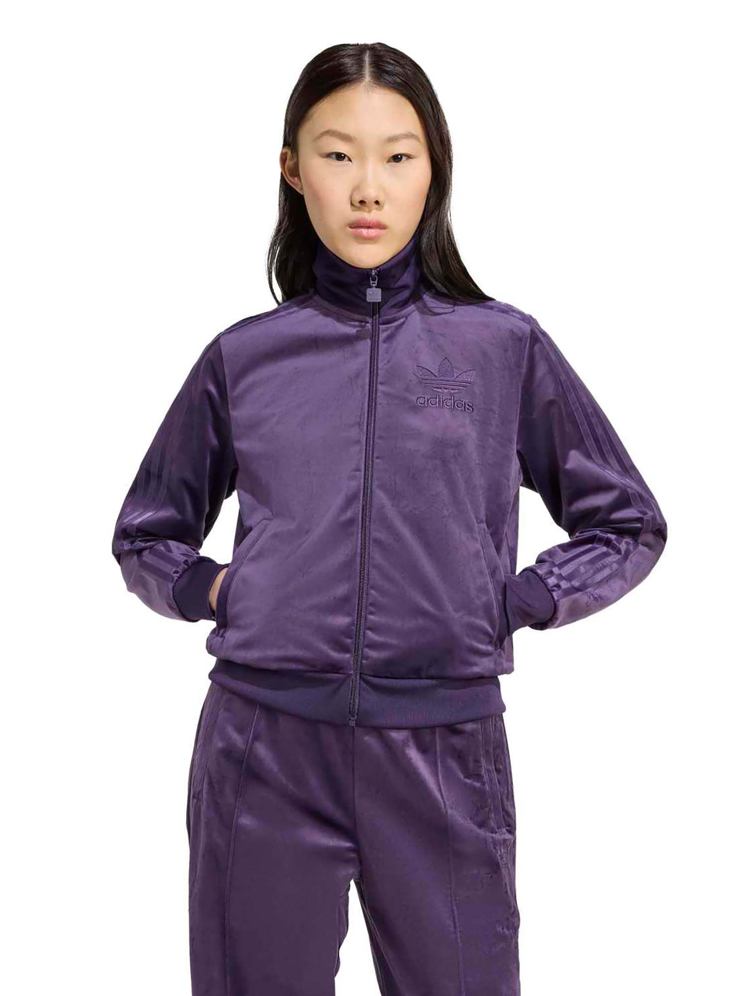 Buy adidas Originals VELVET TT Women Purple Jacket Online