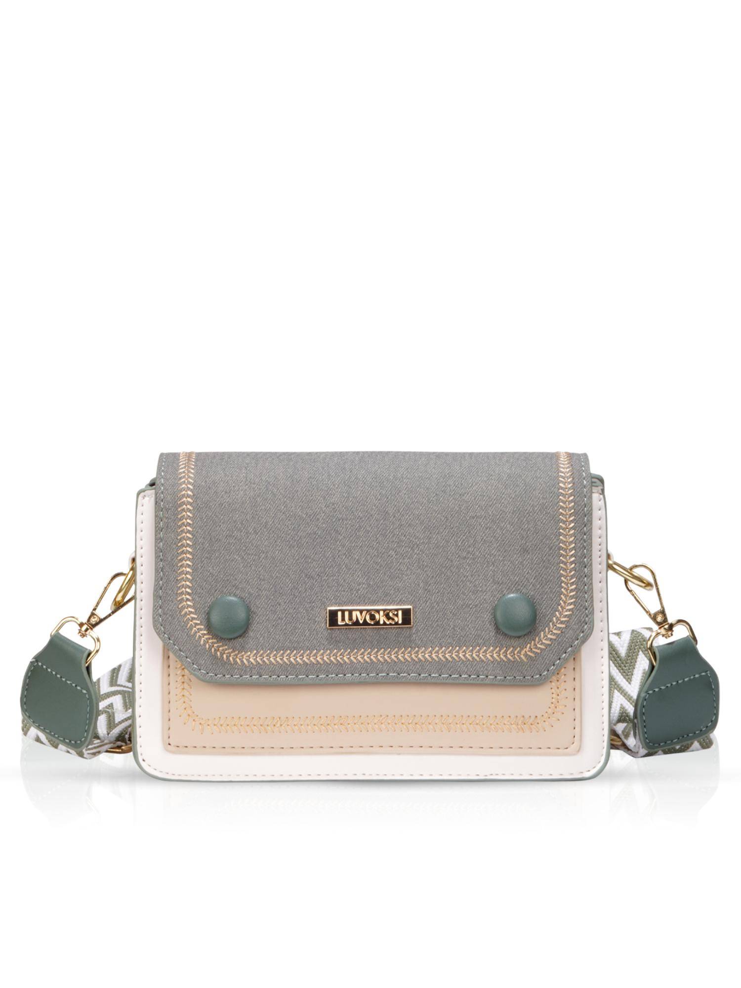 LUVOKSI Grey Colorblock Sling Bag (Medium)