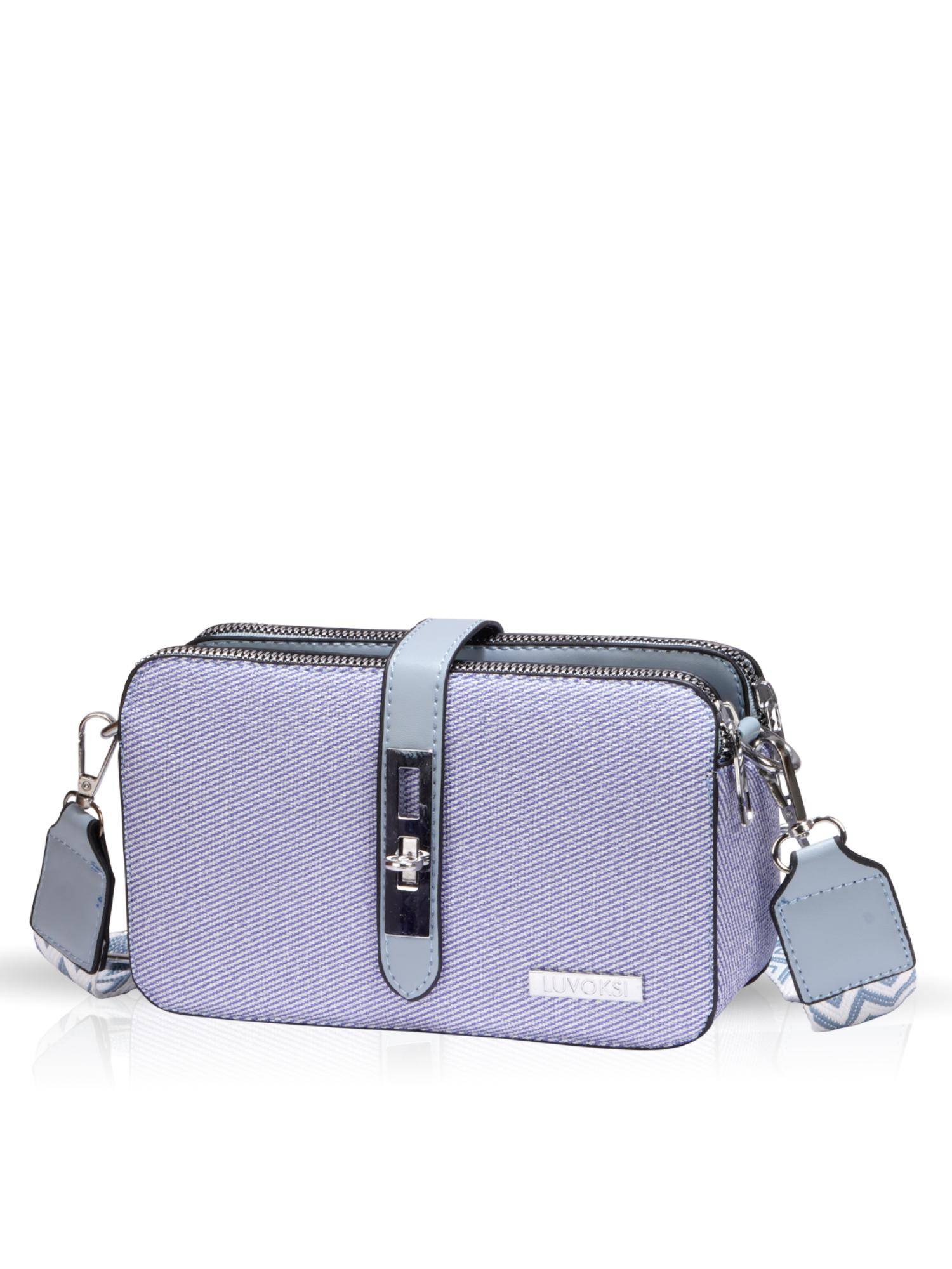 LUVOKSI Blue Textured Sling Bag (Medium)