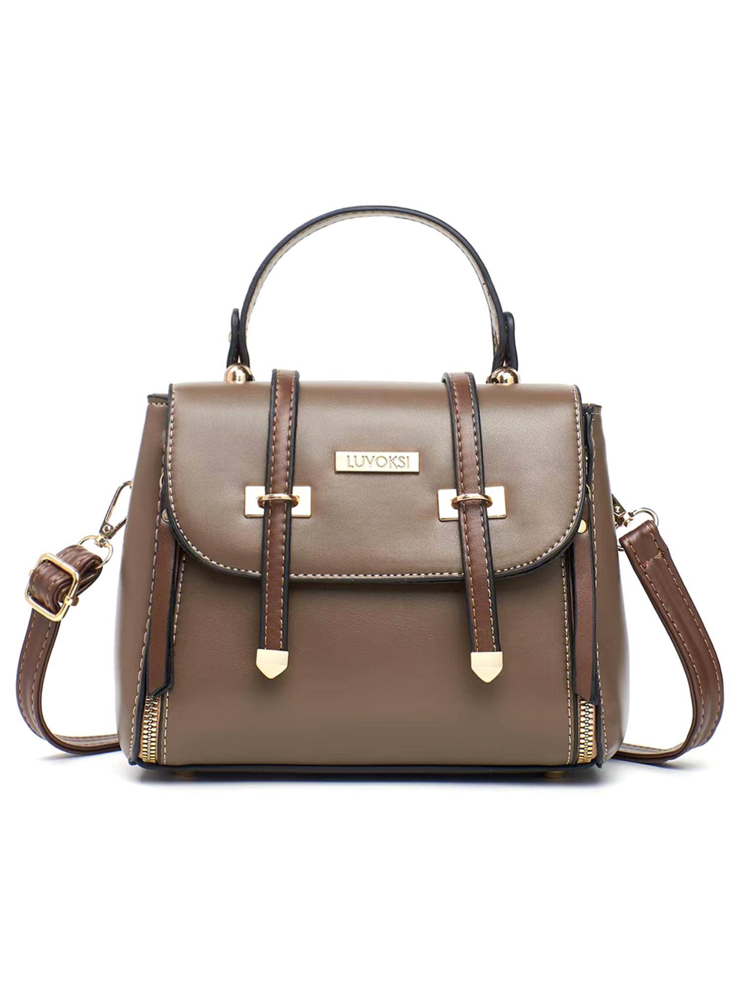 LUVOKSI Brown Solid/Plain Sling Bag (Medium)