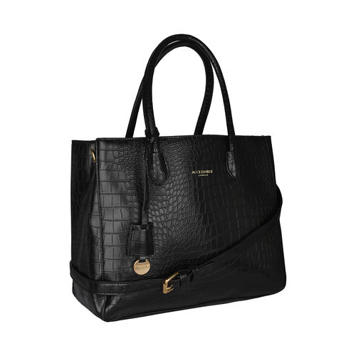 Accessorize London Women's Faux Leather Burgundy Gemma croc handheld Satchel Bag